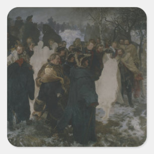 Rede vor der Schlacht von Leuthen, 1858 Quadratischer Aufkleber