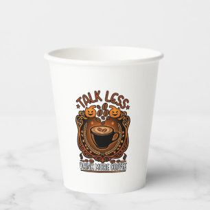 Rede weniger, trinke mehr Kaffee Tasse Halloween K Pappbecher