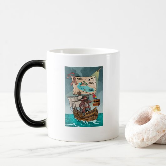 Rede wie ein PiratentagMug Verwandlungstasse (Mit Donut)