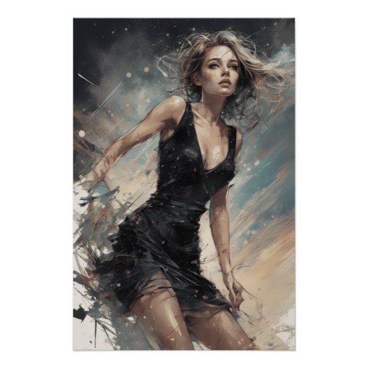 Redefined: AI-Designed Little Black Dress Vintag Poster (Vorderseite)