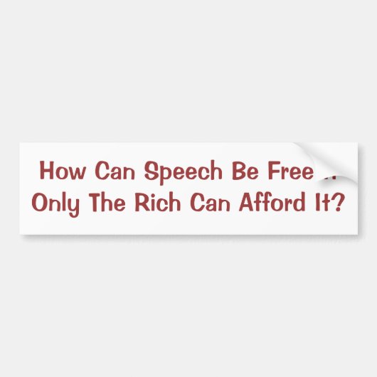 Redefreiheit für nur Reiche Autoaufkleber (Vorne)