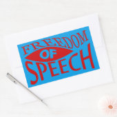 Redefreiheit - Rot 2 Rechteckiger Aufkleber (Umschlag)