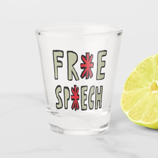 Redefreiheit Schnapsglas (Vorderseite)