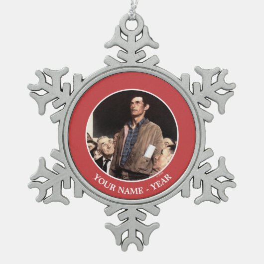 Redefreiheit Schneeflocken Zinn-Ornament (Vorderseite)