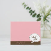 Reden Blase Flat Dankeschön Karten - Rosa - (Stehend Vorderseite)