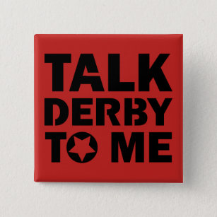 Reden Derby mit mir, Roller Derby Girl Design Button