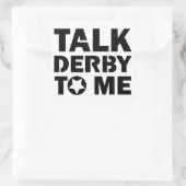 Reden Derby mit mir, Roller Derby Girl Design Quadratischer Aufkleber (Tasche)