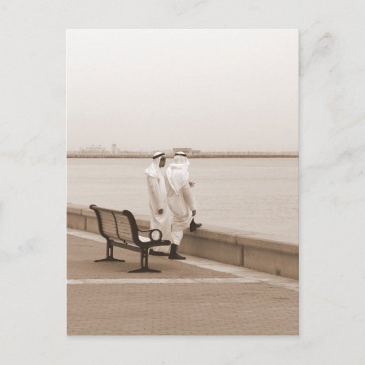 Reden, Männer in Dishdasha in Kuwait Postkarte (Vorderseite)
