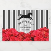 Reden Sie Derby mit mir Racehorse und Rose Alkoholflaschenetikett (Einzelnes Label)