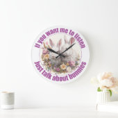Reden Sie einfach über Kaninchen Spaß Große Wanduhr (Zuhause)