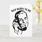 REDEN SIE NERDY MIT MIR, RETRO MAN Grußkarten Karte (Gelbe Blume)