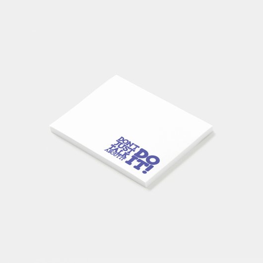 Reden Sie nicht einfach darüber, tun Sie es blauen Post-it Klebezettel (angewinkelt)