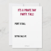 Reden Sie wie ein Piratentag Party Einladungen (Rückseite)