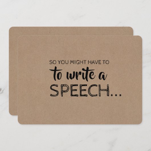 Reden - Vorschlag für einen lustigen Trauzeuge Einladung (Vorne/Hinten)