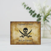 Reden wie eine Postkarte der Piraten-Party Einladu (Stehend Vorderseite)