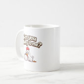 Redest du mit mir? Lustiges Huhn Kaffeetasse (Vorderseite Links)