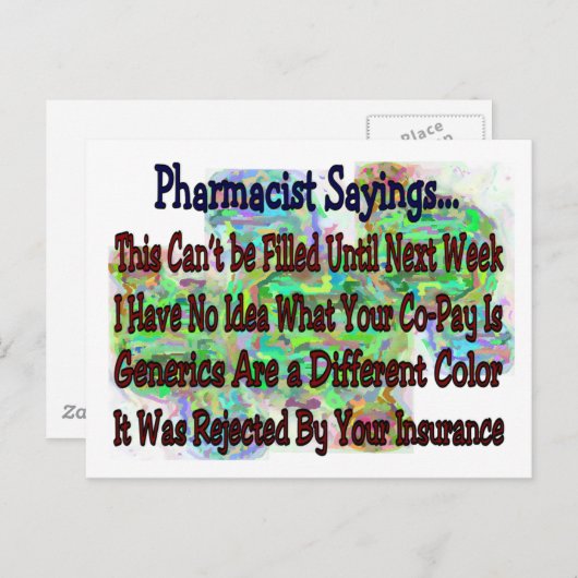 Redewendungen des Apothekers "Sie wissen, dass Sie Postkarte (Vorne/Hinten)