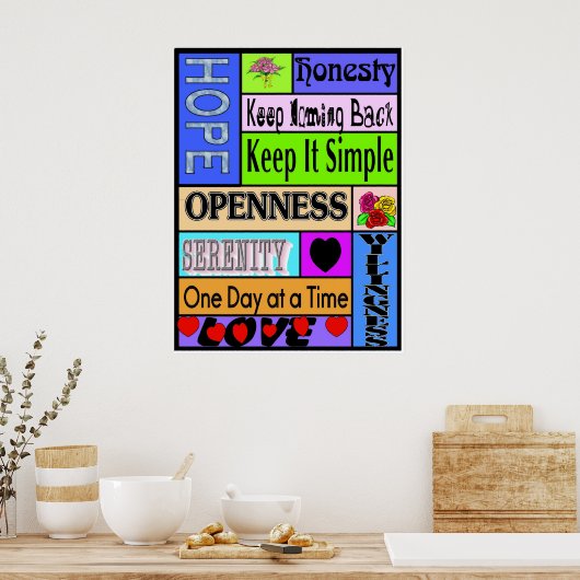 Redewendungen mit 12 Stufen Poster (Küche)