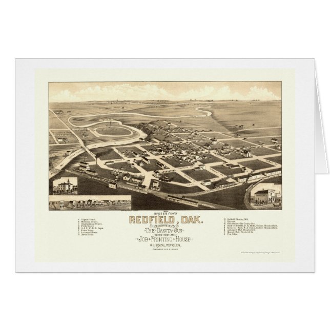 Redfield, panoramische Karte Sd - 1883 (Vorderseite (Horizontal))