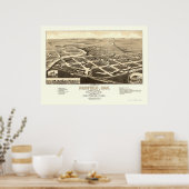 Redfield, SD Panoramic Map - 1883 Poster (Küche)