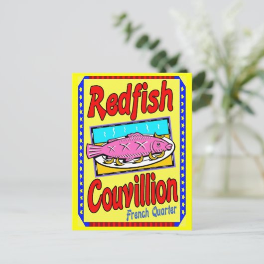 Redfish Couvillion Postkarte (Stehend Vorderseite)