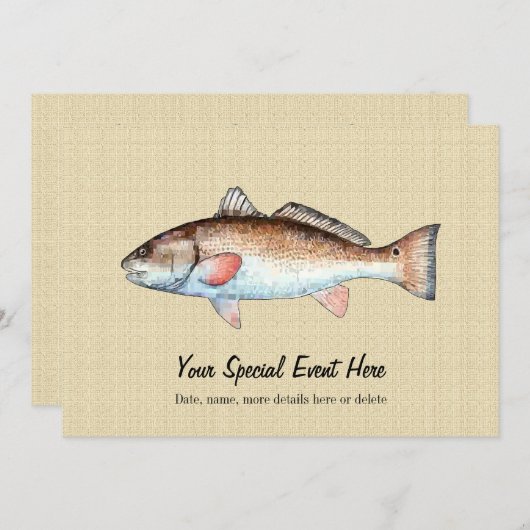 Redfish Event-Party Einladungen (Vorne/Hinten)