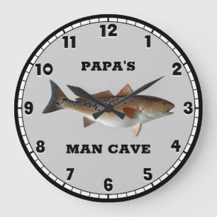 Redfish Fishing Custom Large Clock Große Wanduhr