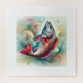 Redfish in Serene Waters 210824AREF147 - Watercolo Puzzle (Horizontal)
