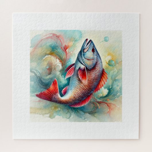 Redfish in Serene Waters 210824AREF147 - Watercolo Puzzle (Horizontal)