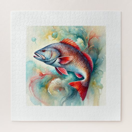 Redfish in Serene Waters 210824AREF147 - Watercolo Puzzle (Vertikal)