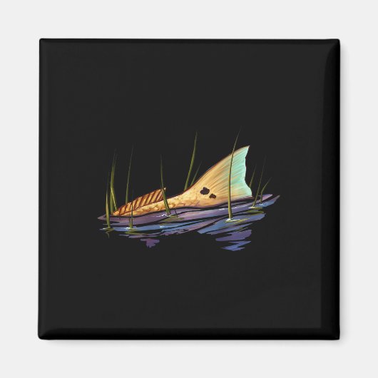 Redfish Red Drum Fish Shirt Redfish Schwanz Magnet (Vorne)