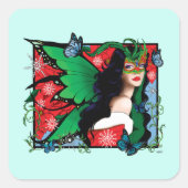 RedGreen Christmas Solstice Fairy Quadratischer Aufkleber (Vorderseite)