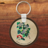 Redhaw Hawthorn über altes Papier Schlüsselanhänger (Vorderseite)