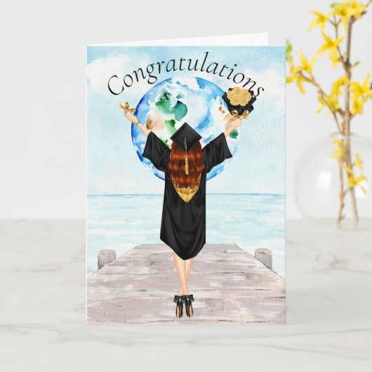 Redhead Abschluss Glückwunsch Karte (Gelbe Blume)