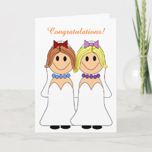Redhead and Blonde Brides Lesbian Wedding Card Karte