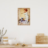 Redhead Baby Boy geblasene Horn zu Soldaten Poster (Küche)