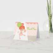 Redhead Ballerina Geburtstag Danke Note Card (Vorderseite)