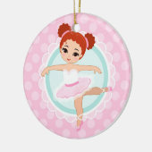 Redhead Ballerina - Pink Ballet Dancer Girl Keramik Ornament (Links)