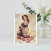 Redhead Bombshell Button Up Postkarte (Stehend Vorderseite)