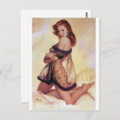 Redhead Bombshell Button Up Postkarte (Vorne/Hinten)