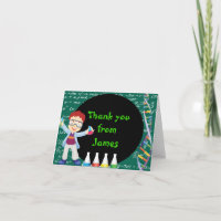 Redhead Boy Mad Scientist Thank You Note Card