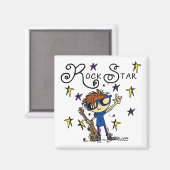 Redhead Boy Rock Star Magnet (Vorderseite/Rückseite)