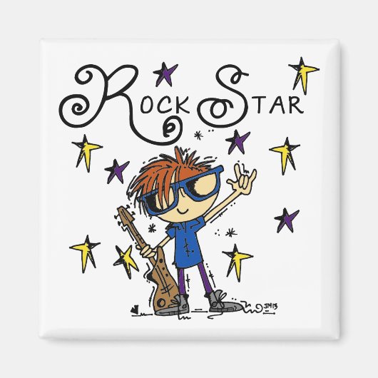 Redhead Boy Rock Star Magnet (Vorne)