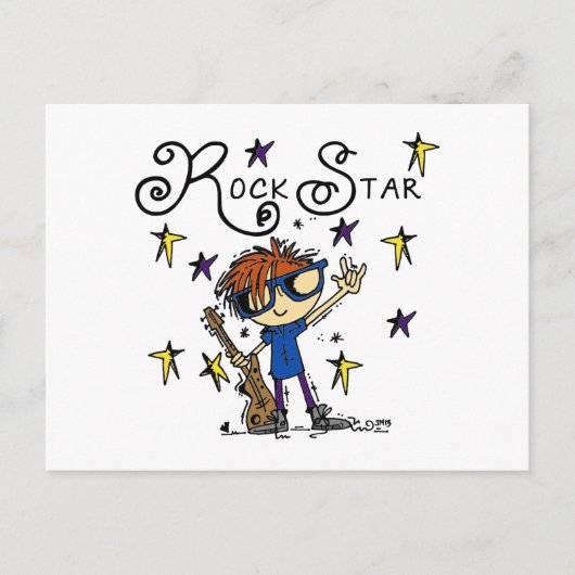 Redhead Boy Rock Star Postkarte (Vorderseite)