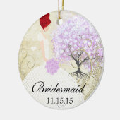 Redhead Bridesmaid gibt Lavender Heart Leaf Tree Keramik Ornament (Links)