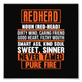 Redhead Definition Niedlich Red Hair Girls Frauen Fotodruck (Vorne)