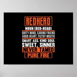 Redhead Definition Niedlich Red Hair Girls Frauen Poster
