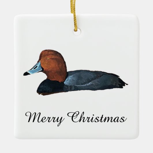 Redhead Duck Keramikornament (Vorderseite)