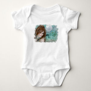 Redhead Elf & Blue Glass Night Designs Baby Strampler