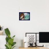 Redhead Elf & Blue Glass Night Fantasy Poster (Heimbüro)
